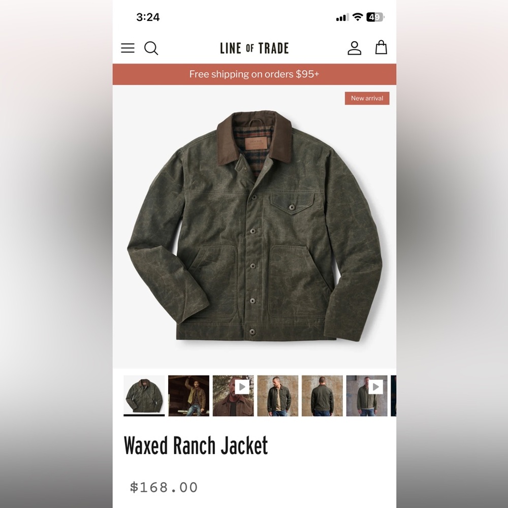 Men's Waxed Ranch Jacket - Picture 6 of 6